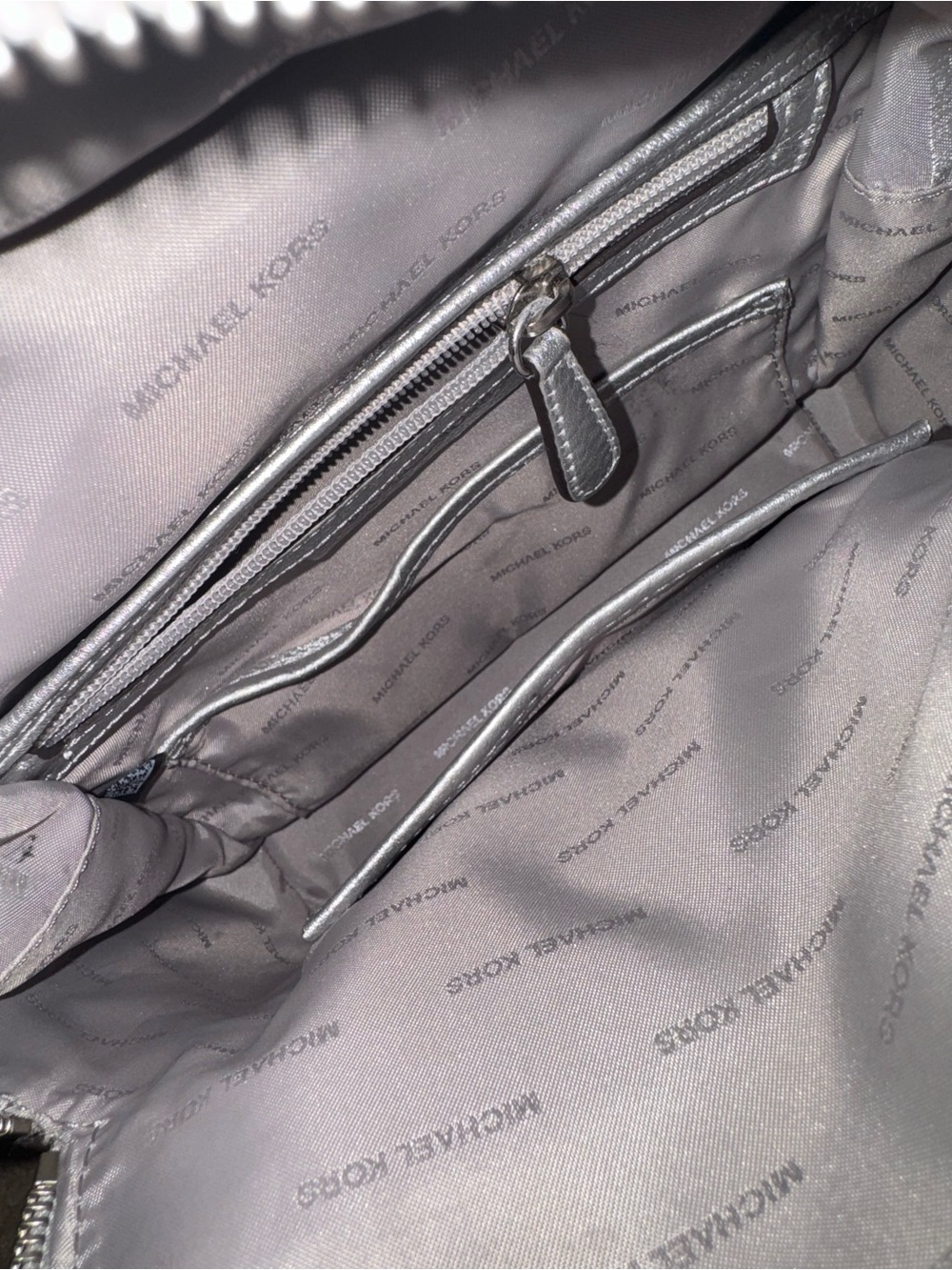 Michael Kors Silver Convertible Mini Backpack Crossbody - Picture 4 of 5